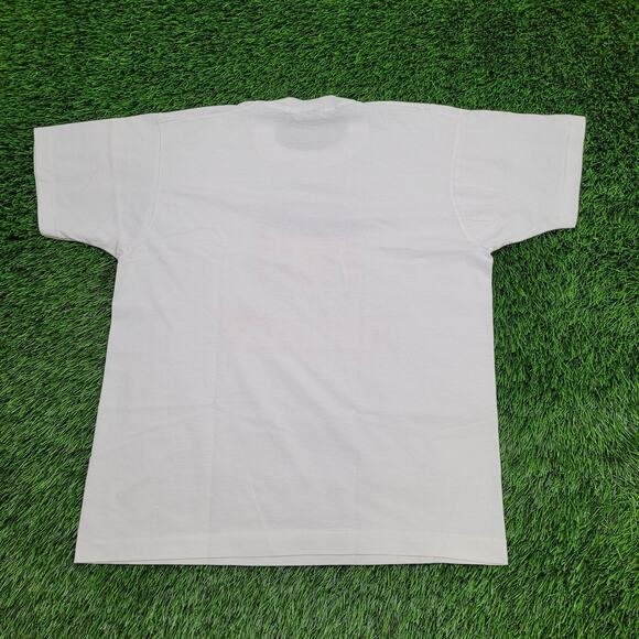 Vintage 90s Lipton Tea Shirt Womens L 21x25 White American Flag - Picture 2 of 14